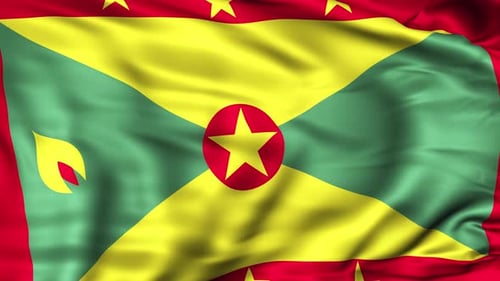 Realistic Waving Grenada National Flag Animation