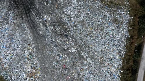 Aerial View of Landfill Waste and Garbage