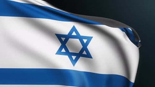 Waving Flag of Israel with Realistic Fabric Motion