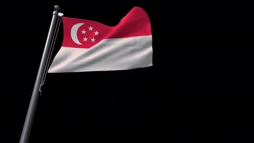 Singapore Flag With Alpha Channel 4K