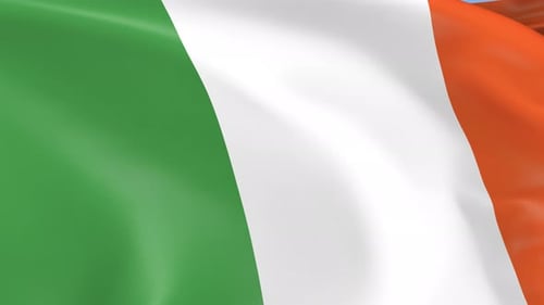 Realistic Waving Flag of Ireland Loop