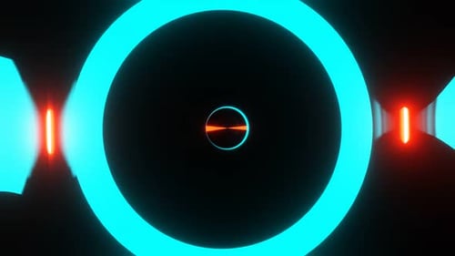 Cercles disco abstraits en arrière-plan Vj Loop 02