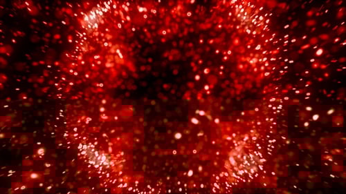 Abstract Red Particle Burst Reveal Transition
