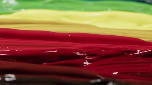 Close Up of Thick Glossy Paint Stripes