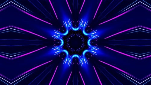 Futuristic Neon Light Tunnel Loop Background