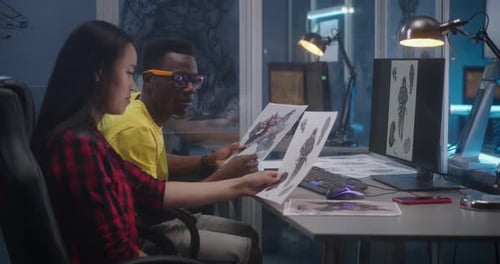 Designers Discussing Video Game Character Creation