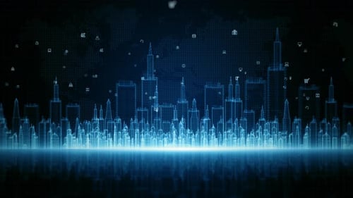 Smart City Digital Data Network Connections 895