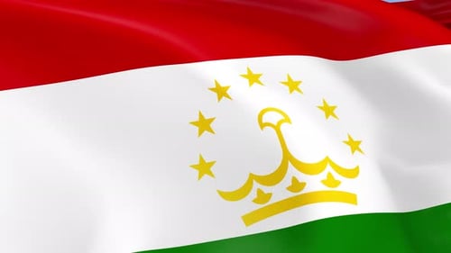 Realistic Tajikistan Flag Waving Motion Graphic Loop