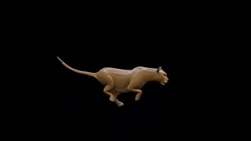 3D Animated Cougar Running Cycle for Wildlife Projects