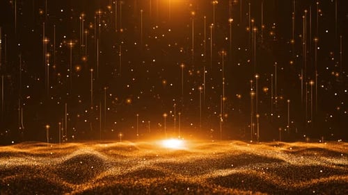 Golden Sparkling Particle Light Show Awards Celebration Background