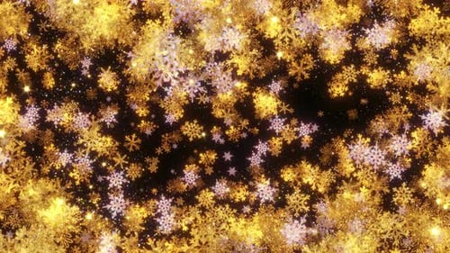 Sparkling Golden Snowflakes Festive Christmas Reveal Transition