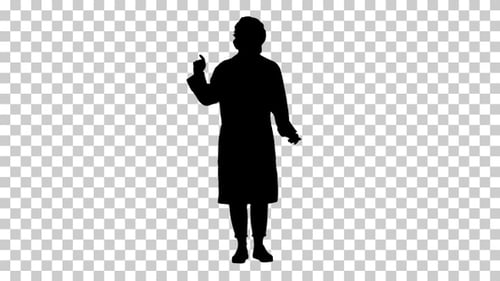 Silhouette female doctor, Alpha Channel