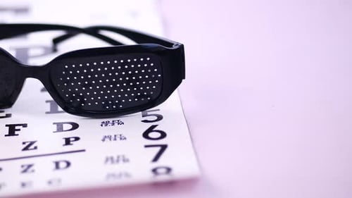 Ophthalmologist Accessories Glasses with a Test Target for Vision Correction