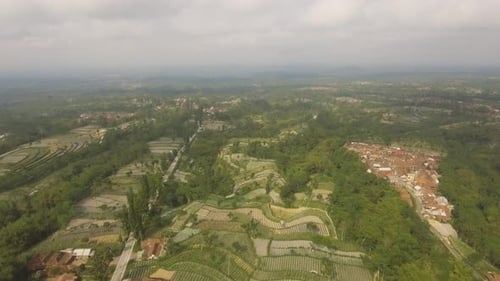 Scenic Aerial View of Rural Farmland Landscape