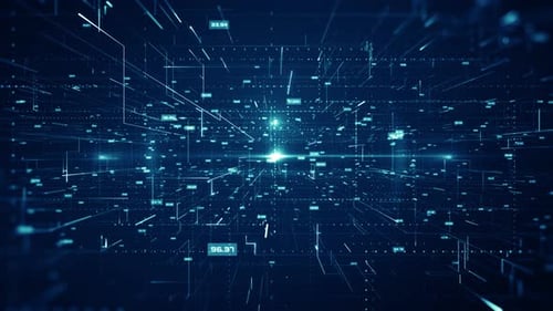 Futuristic Digital Network Data Tunnel Background Animation