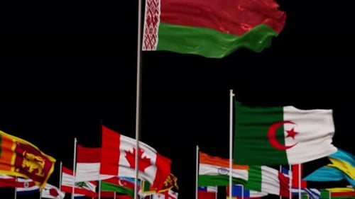 3D Animation of Waving National Flags for Global Concepts