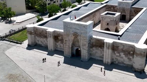 Old City in Turkey aerial view 4 K