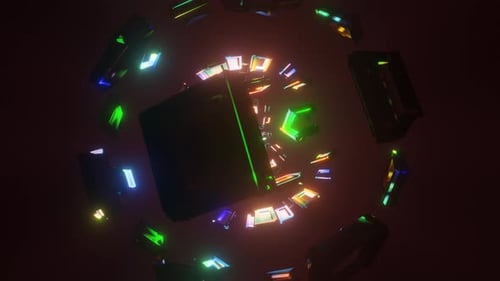 Abstract Rotating Surreal Futuristic Psychedelic Hypnotic VJ Seamless Loop Background