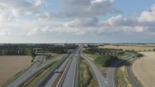 Aerial Hyperlapse Highway Traffic