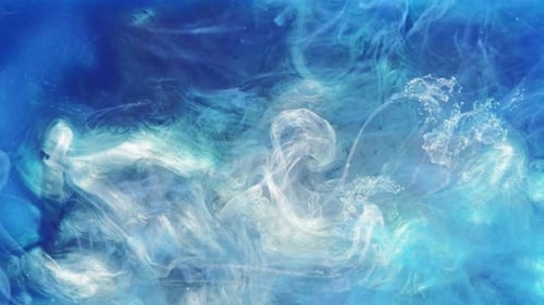 Nuage de brouillard blanc à l'encre bleue qui