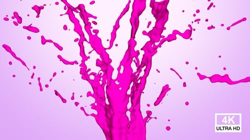 Hot Pink Liquid Paint Splash Upward Animation