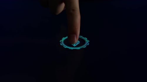Human Finger Pushes Touch Ethereum Digital Currency With Intelligence Spreading Through Internet