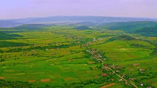 Aerial View on Rural Scene