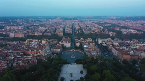 Piazza Del Popolo Al Amanecer