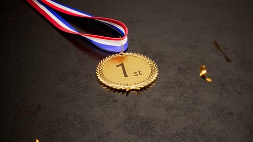 Eine Goldmedaille für den Gewinner. Erster Preis. Erfolg, Sieg, größte Leistung