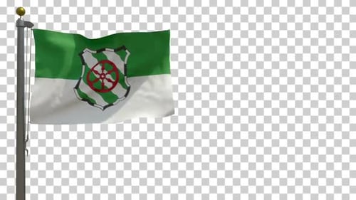Rhineland-Palatinate Flag Waving Animation with Alpha Channel