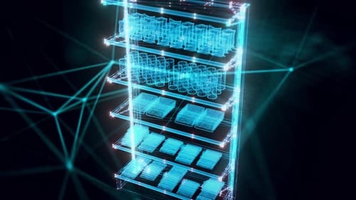 Market Shelf Snacks Hologram Close Up Hd