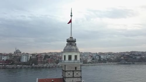 Kız Kulesi Maiden Tower Aerial Shot