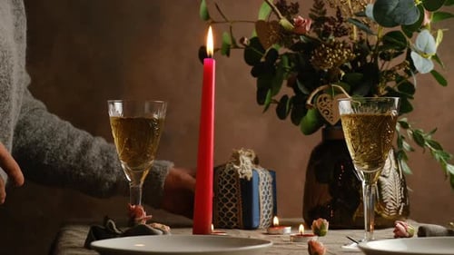 Candle Lit Table Set for Two Celebration