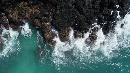 Ocean Waves Breaking On Shore