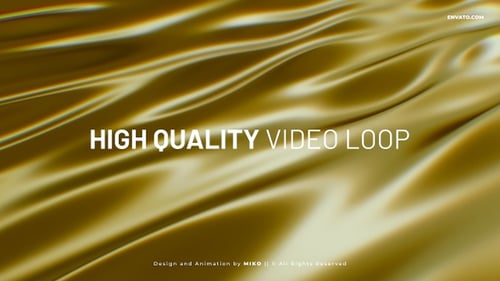 Flowing Golden Silk Fabric Wavy Abstract Motion Background