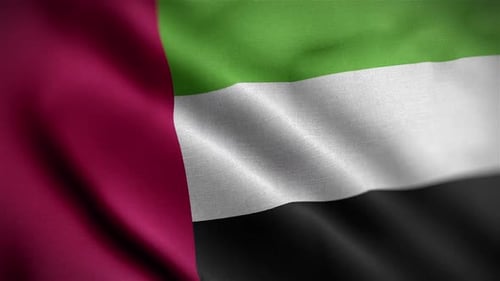 Realistic Waving United Arab Emirates Flag Animation