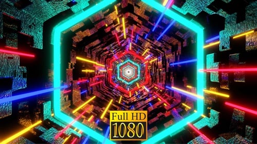Bright Colorful Vj Loop Tunnel HD
