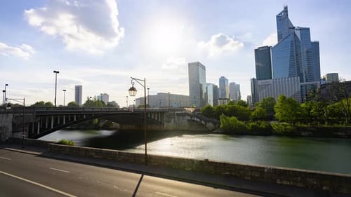 Paris La Defense, France, Timelapse - The Financial District of Paris called la Defense