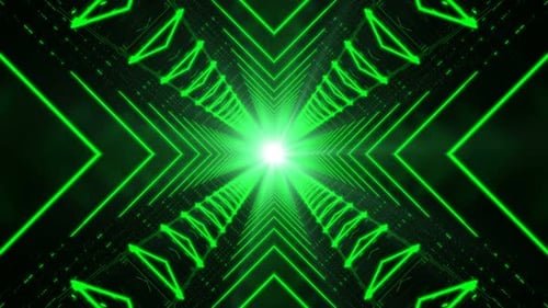 Green Light Tunnel 4K