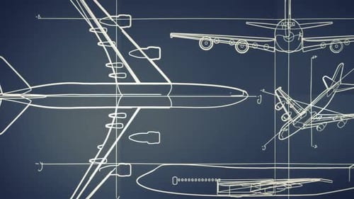 Sketch Style Animation of an Airplane Blueprint