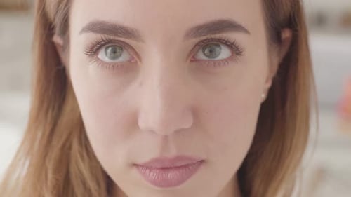 Extreme Close-up of a Beautiful Female Face