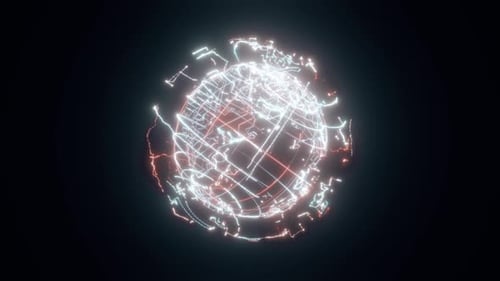Circuit Board Earth Hologram 4k