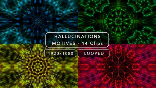 Abstract Psychedelic Kaleidoscope Glowing Tunnel Background Loop