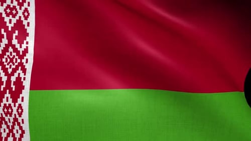 Realistic Belarus Flag Waving Seamless Loop Animation