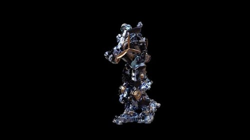 Animated Metallic Mech Robot Transformation for Sci-Fi Projects