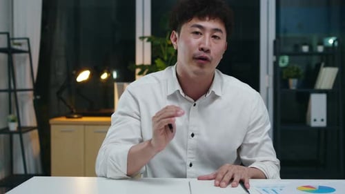 Young Adult Explains Business Concepts Remotely