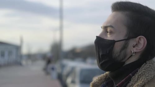 Man Wearing Mask for Virus Protection