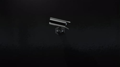 3D Surveillance Camera Rotating and Scanning Animation
