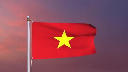 Realistic Waving Vietnam Flag Animation