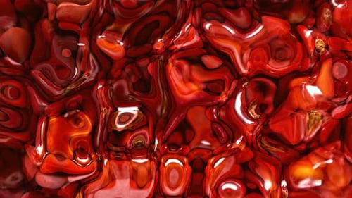 Abstract Red Fluid Organic Morphing Seamless Loop Background